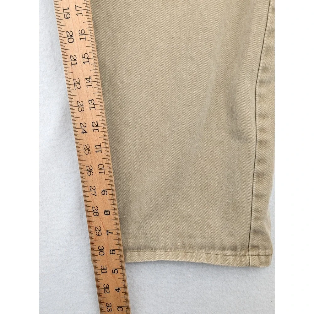 Vintage L.L. Bean Double L Chinos Mens 36x30 Khaki Pleated Relaxed Fit Pants